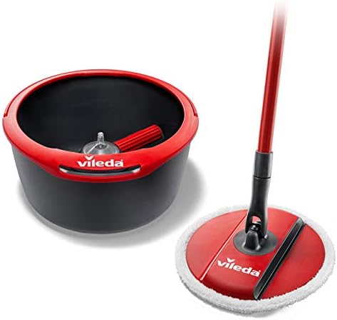 Vileda Spin & Clean Système de nettoyage, Rouge et Noir, 335 x 176 x...