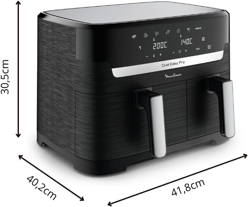 Moulinex Dual Easy Fry 8,3 L – Friteuse double air, économies...