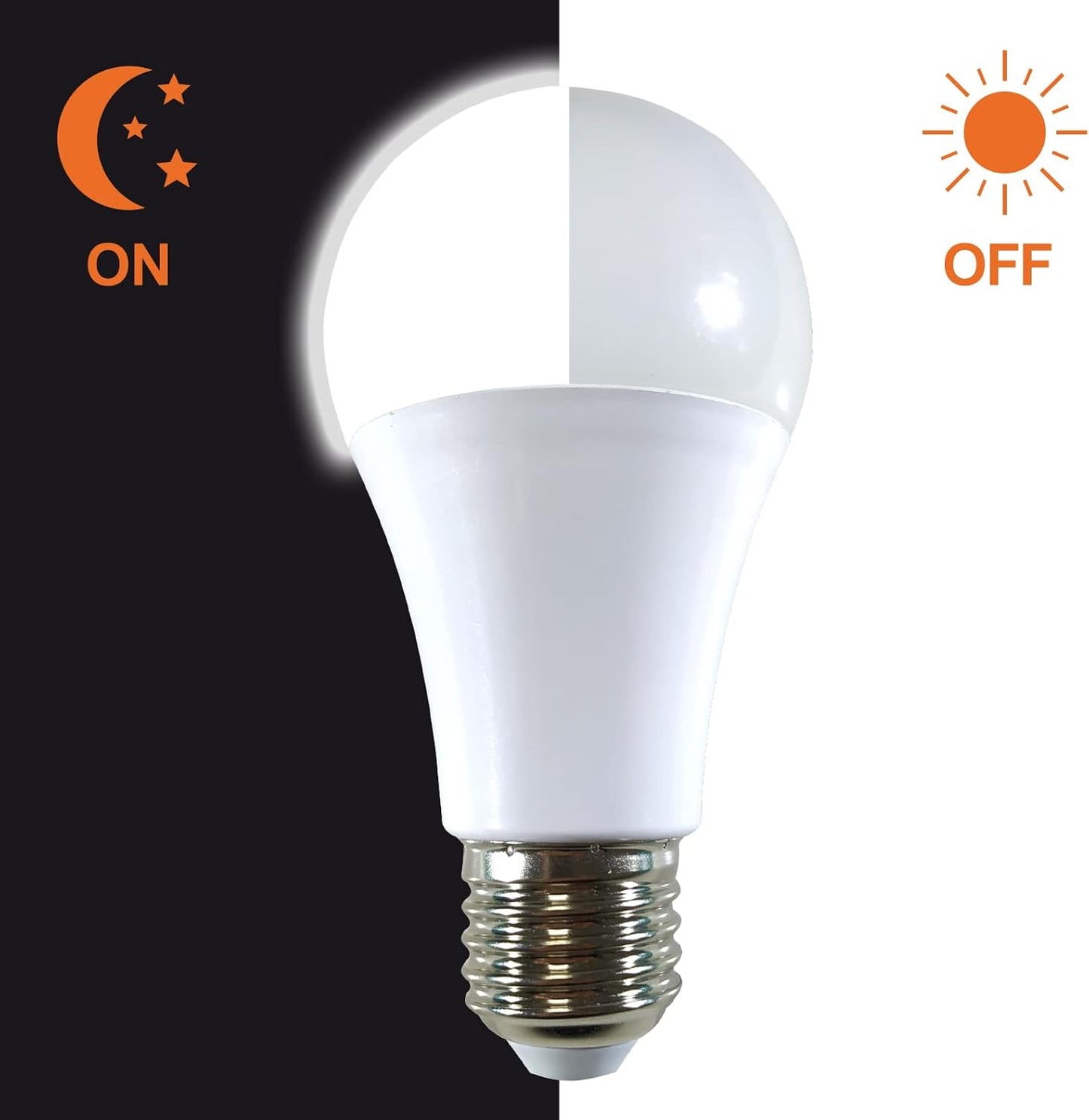 Ampoule LED E27 9W avec capteur crépusculaire. Capteur de lumière...