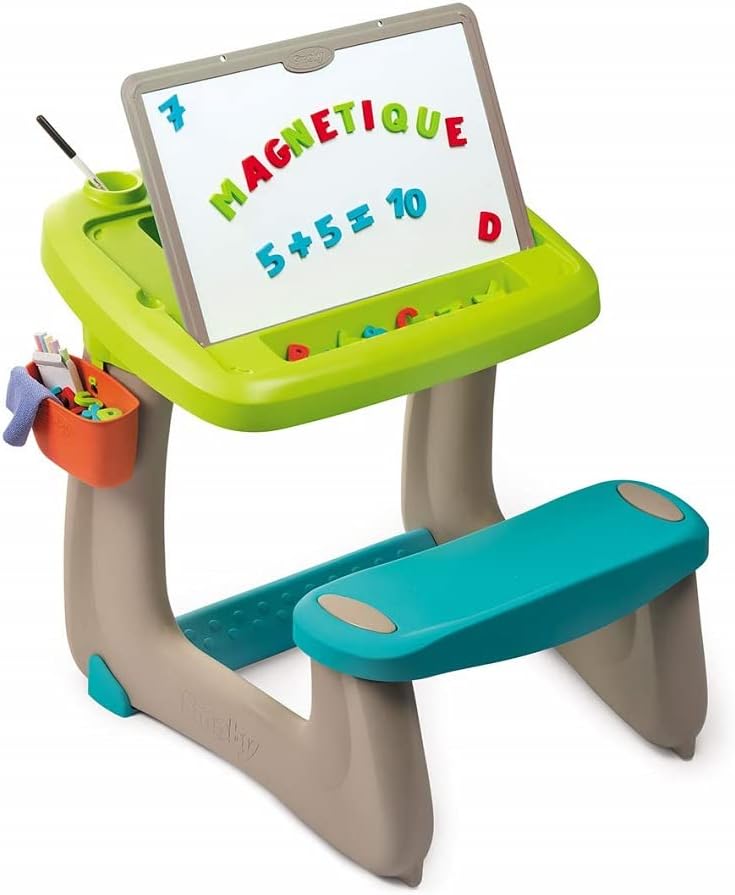 Bureau d'écolier SMOBY - Tableau noir double face -80 Accessoires -...