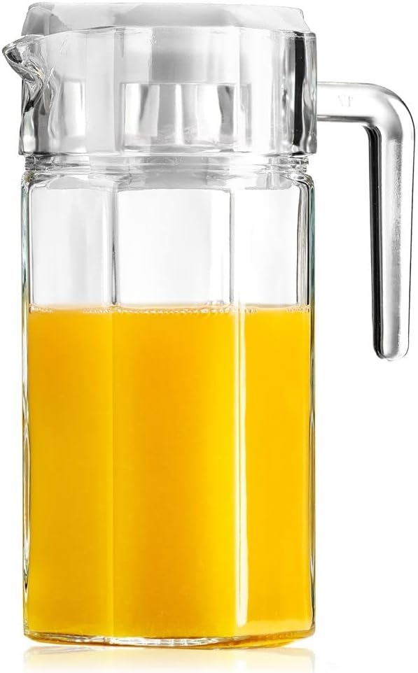 VILDE Glaskaraffe mit Deckel und Ausgießer | 1,5 litre | Karaffe Krug...