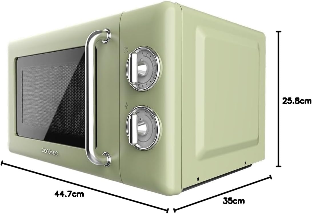 Micro-ondes mécanique Cecotec 20 L Proclean 3010 Retro Green. 700 W...