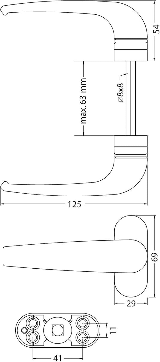 Cambesa Bl4457Bl Poignée de porte Blanc