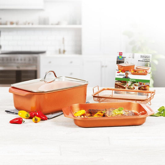 Livington Copperline WonderCooker - Set de cuisine 14 en 1 - Batterie...