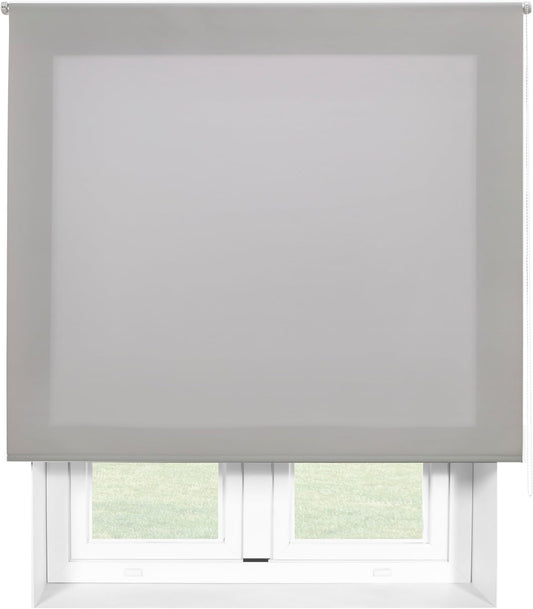 Blindecor Ara | Store enrouleur translucide lisse - Gris argenté, 140...