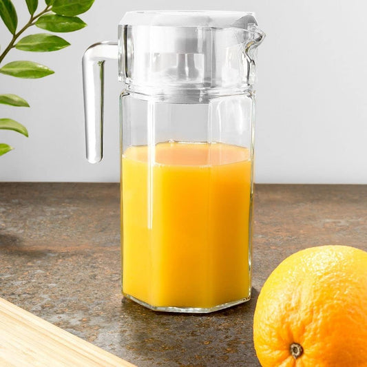 VILDE Glaskaraffe mit Deckel und Ausgießer | 1,5 litre | Karaffe Krug...