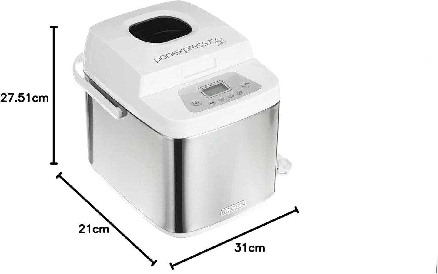 Ariete 132 Silver 500W - Machine à pain (Verre, Plastique, Acier...