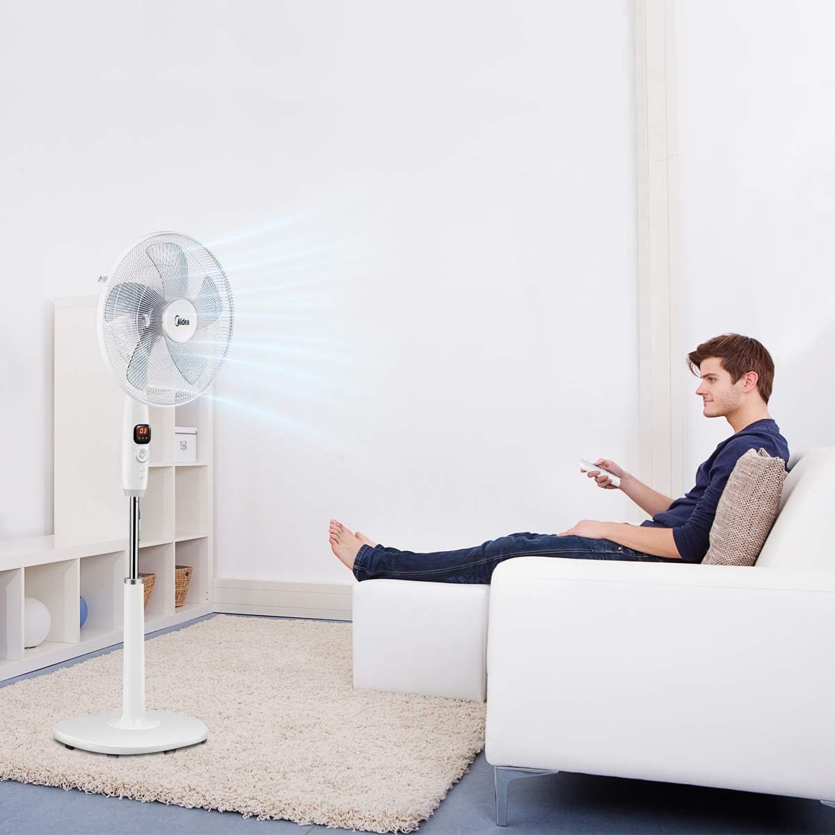 Midea MFS400R0APH Ventilateur sur pied 50 W Ventilateur silencieux...