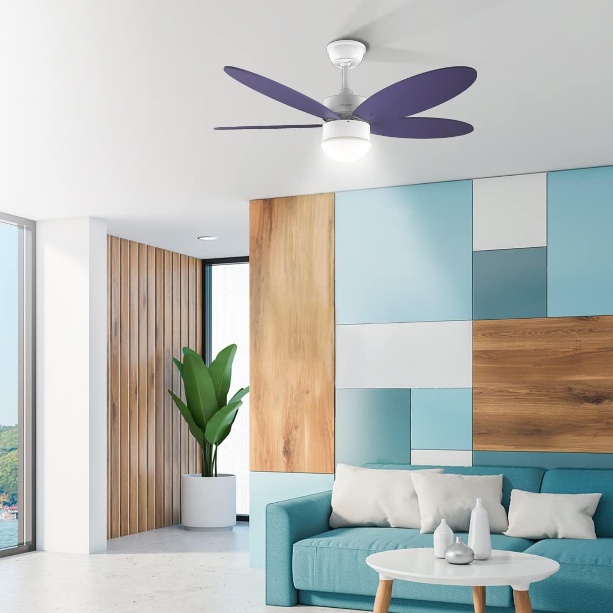 Ventilateur de plafond violet Cecotec EnergySilence Aero 4260 avec...