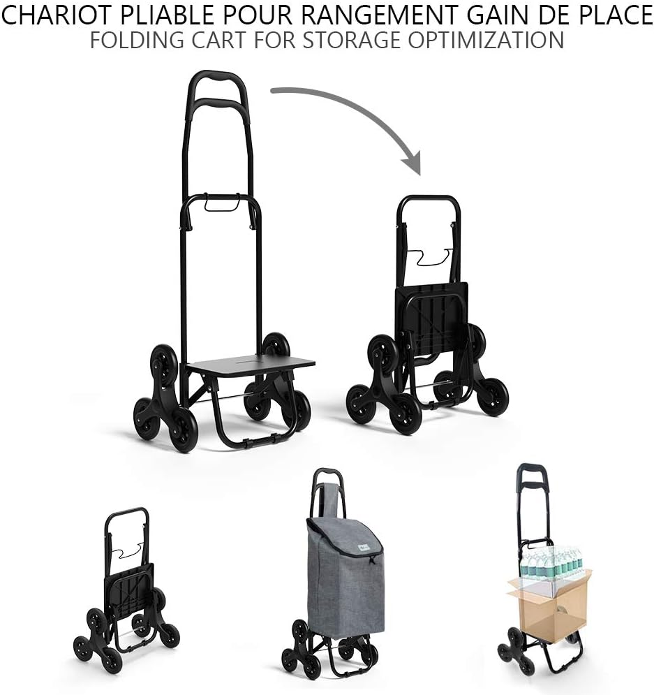 VOUNOT Caddie à 6 Roues pour Monter Les Escaliers, Caddie Pliable,...