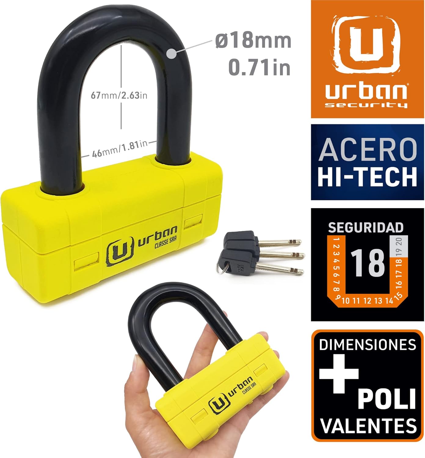 urban UR75 Cadenas Antivol Moto Haute Sécurité Approuvé, Antivol...