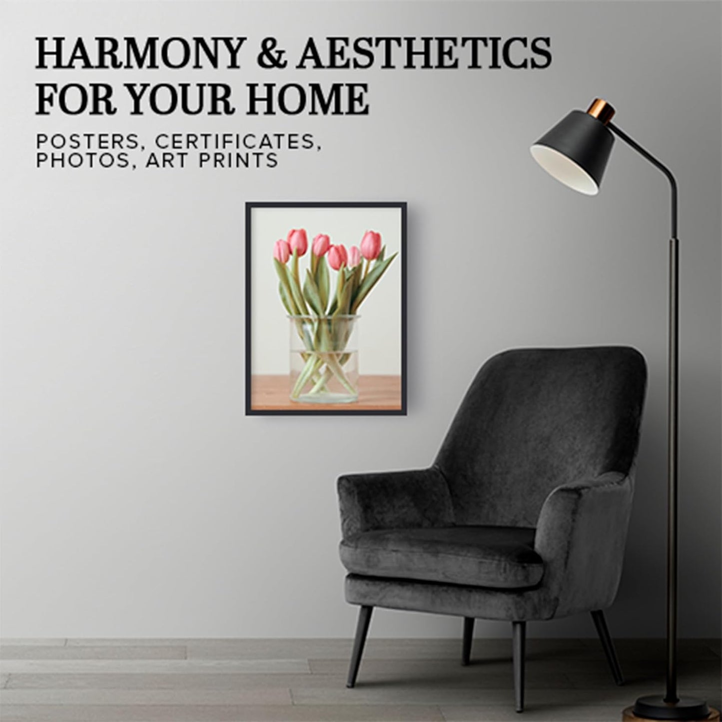 edihome, Cadre 50x70 cm, Cadres Photo, Bois, Blanc, Noir et Marron,...