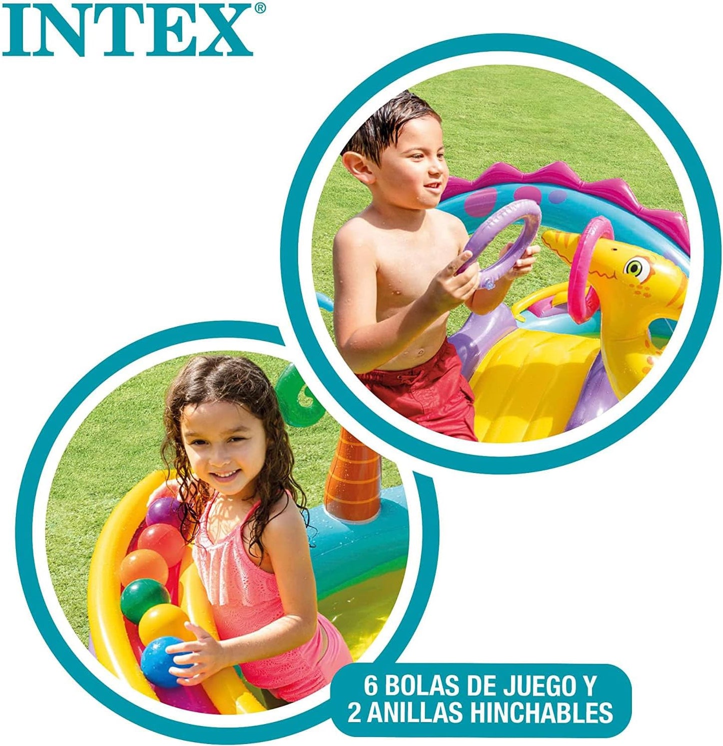 Centre de jeux gonflable Dinos Intex, 333 x 229 x 112 cm, 280 l, 57135