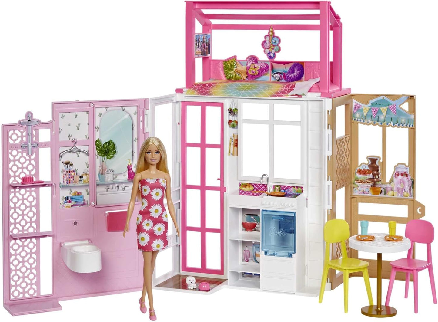 Barbie avec appartement Maison de poupée avec figurine, meubles et...