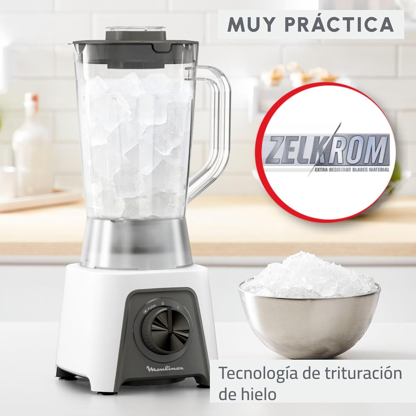 Mixeur Moulinex Blendeo+ 450 W, capacité 1,5 L, inox, mixeur 2...