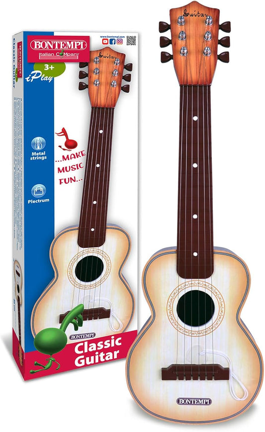 Bontempi 20 5510 Klassische-Gitarre mit 6 Metal-Saiten, Holz, L