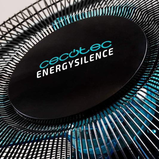 Ventilateur de sol Cecotec EnergySilence 510. 40 W, 5 pales de 40 cm de diamètre, oscillant, 3 vitesses, hauteur réglable 110-130 cm, moteur en cuivre, design noir