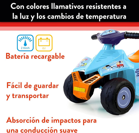 FEBER - Quad Racy Bluey 6V, Voiture Électrique pour Garçons et Filles...