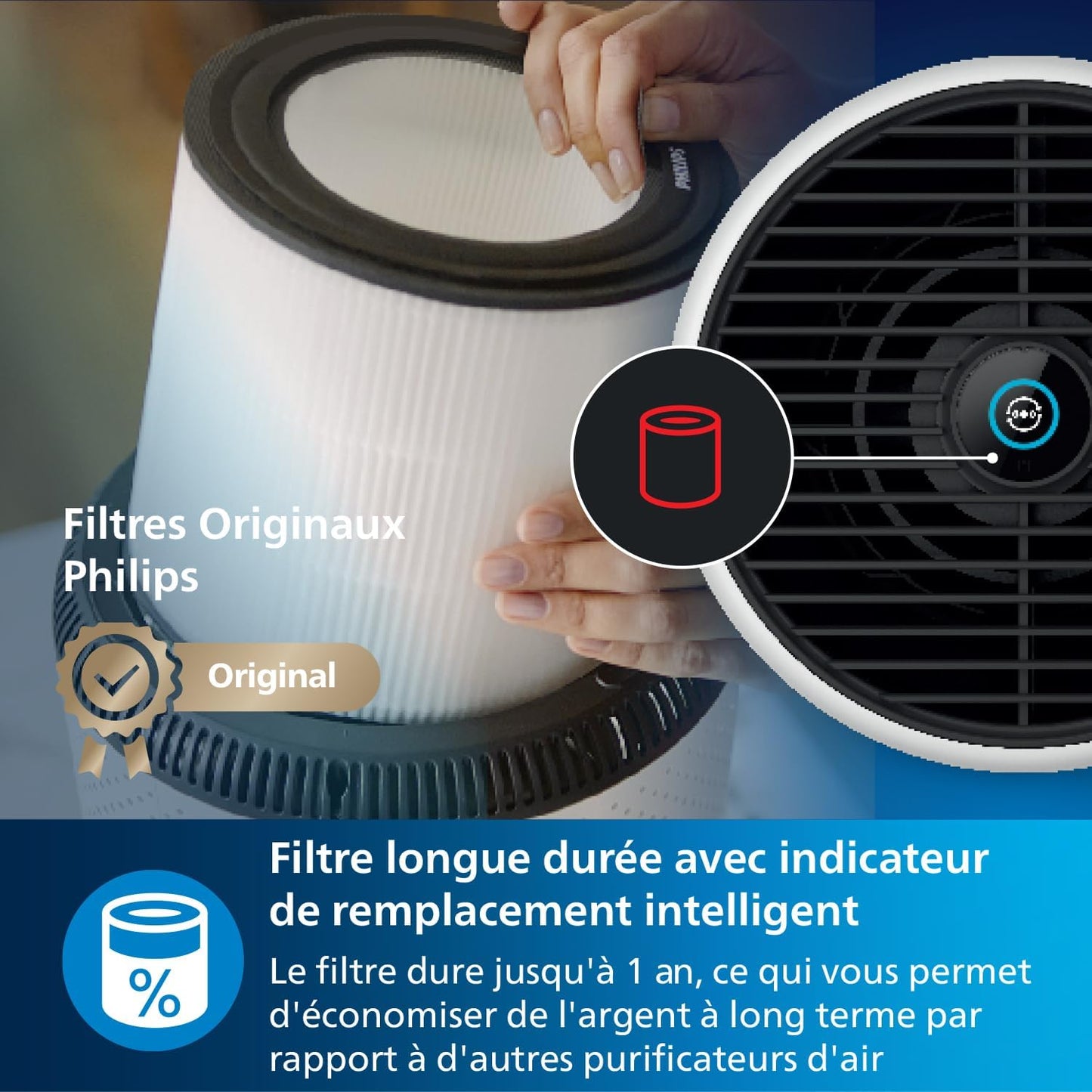 Philips Purificateur d'air Série 800 - Élimine les germes, la poussière et les allergènes