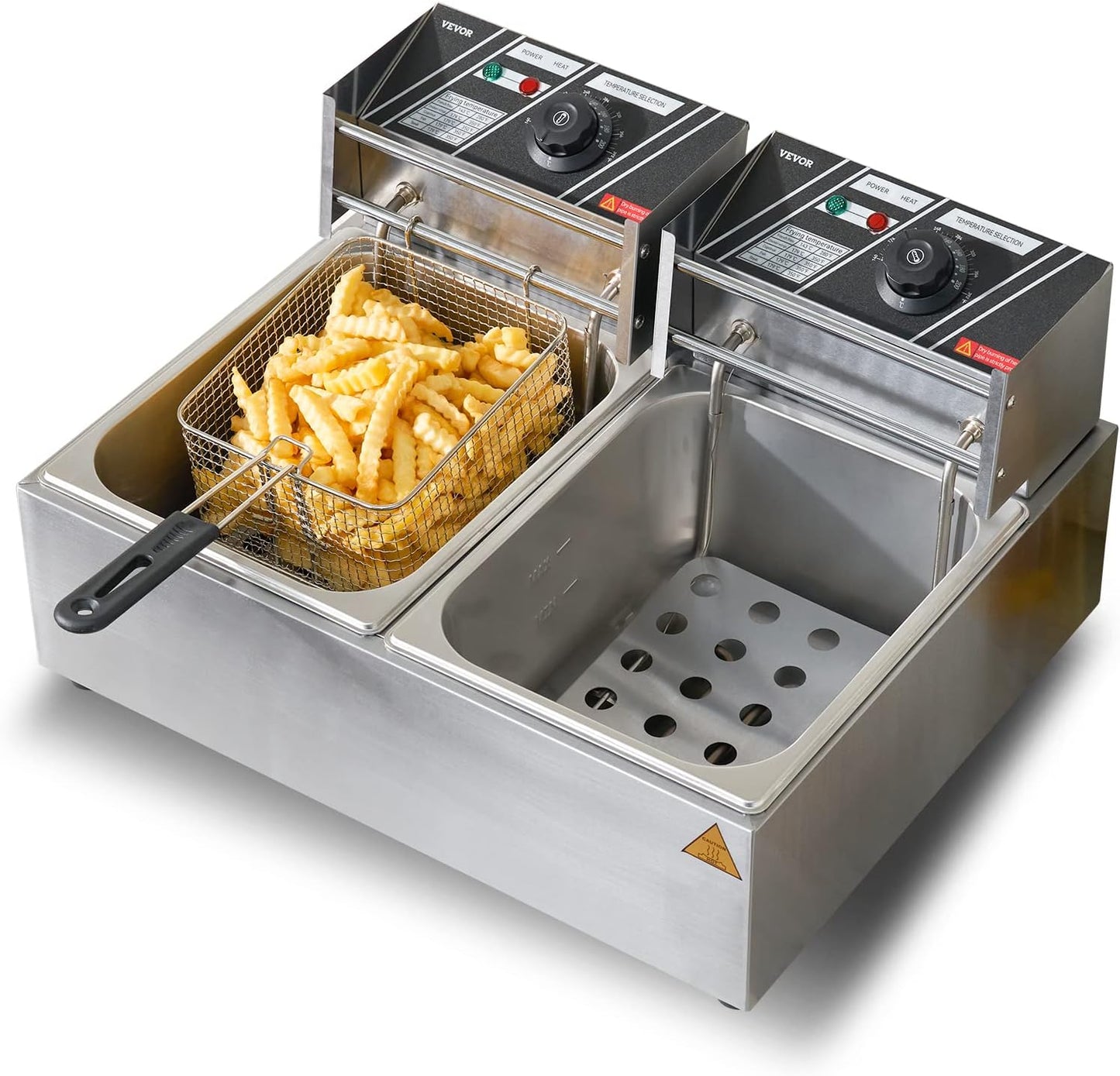 VEVOR Friteuse électrique commerciale 2 réservoirs 12 L 5000 W...