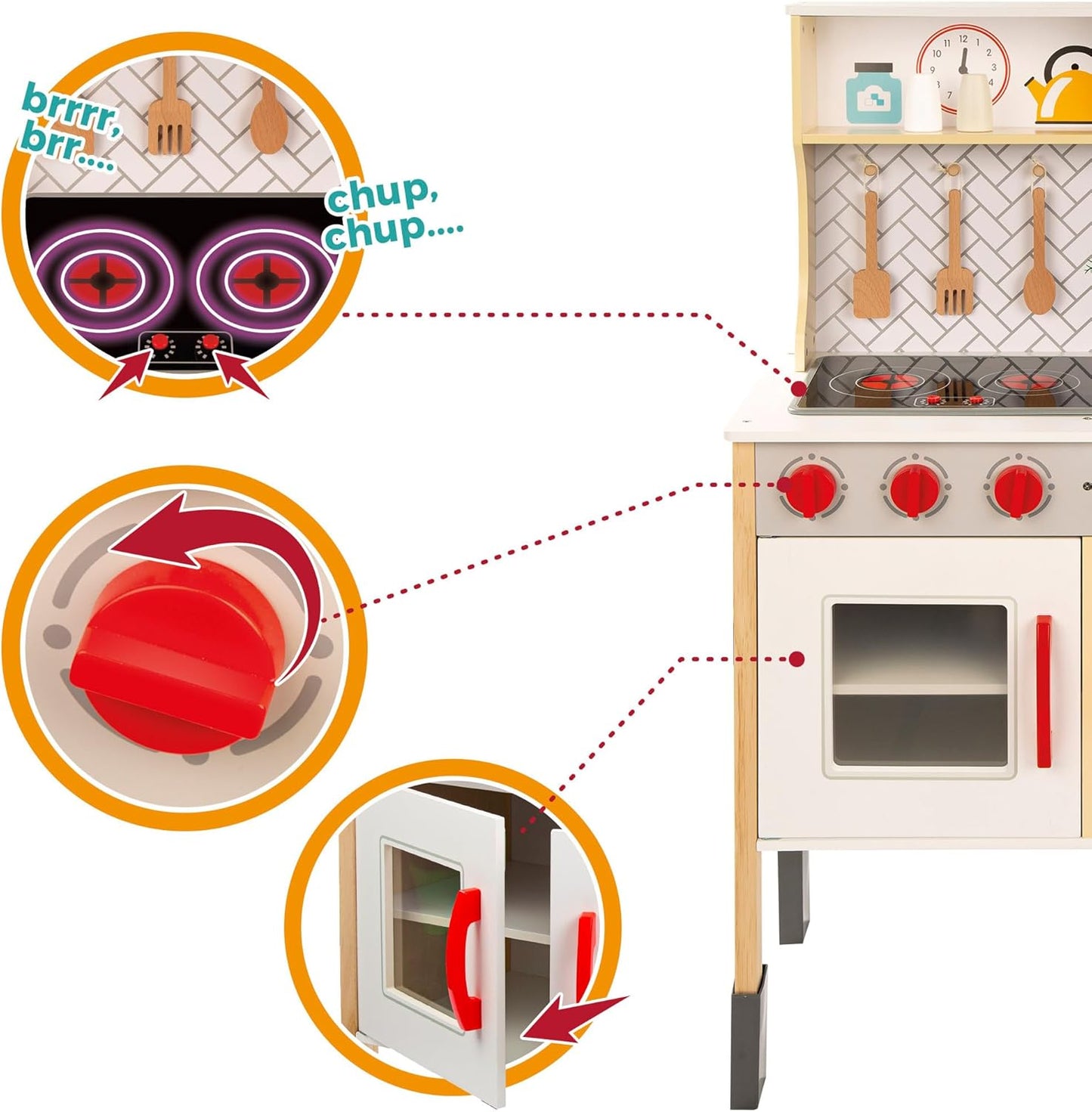 WOOMAX Cuisine jouet avec lumière et son, avec plaque vitrocéramique...