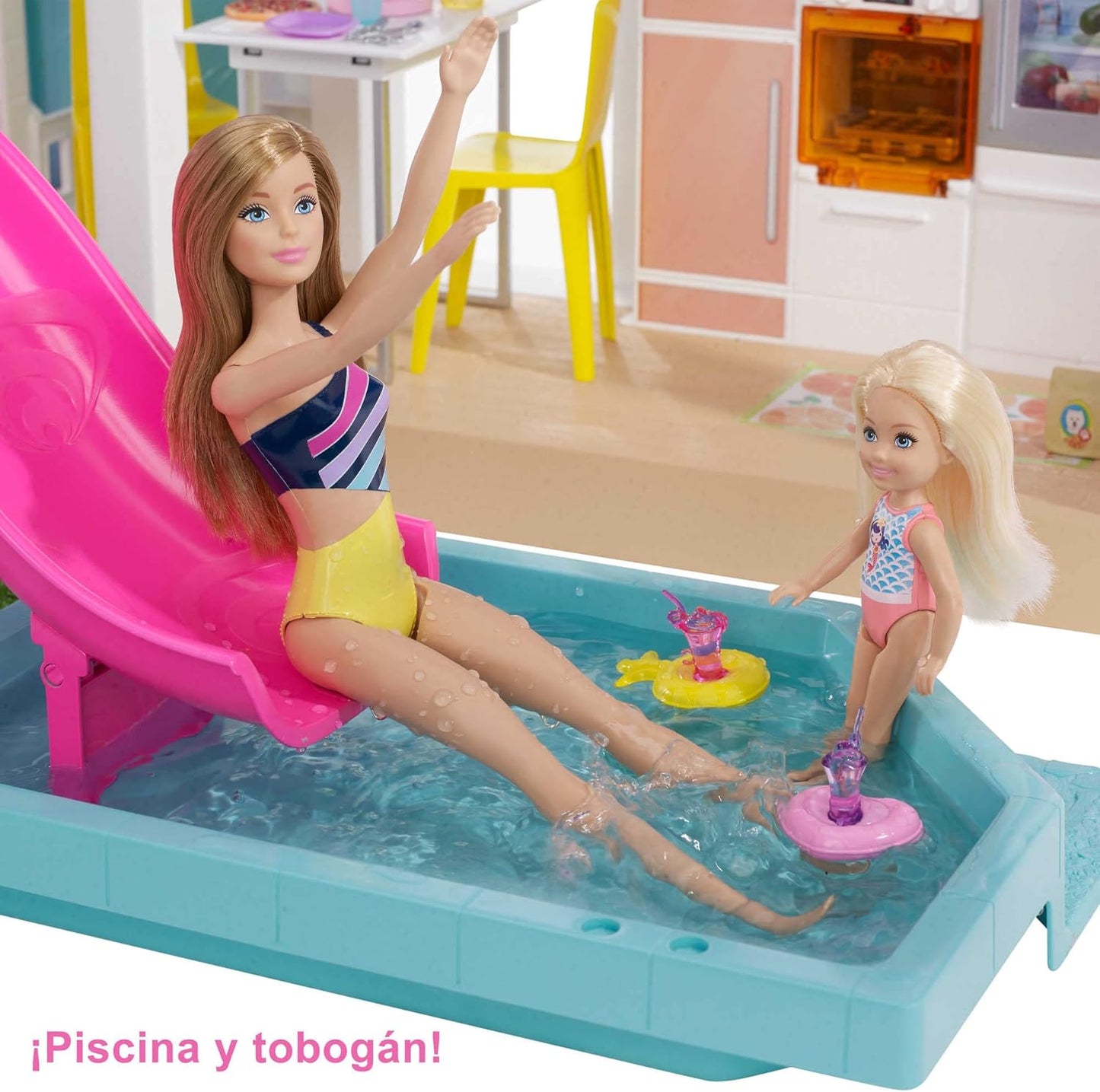 Barbie Dreamhouse Maison de poupée - avec piscine, toboggan et...