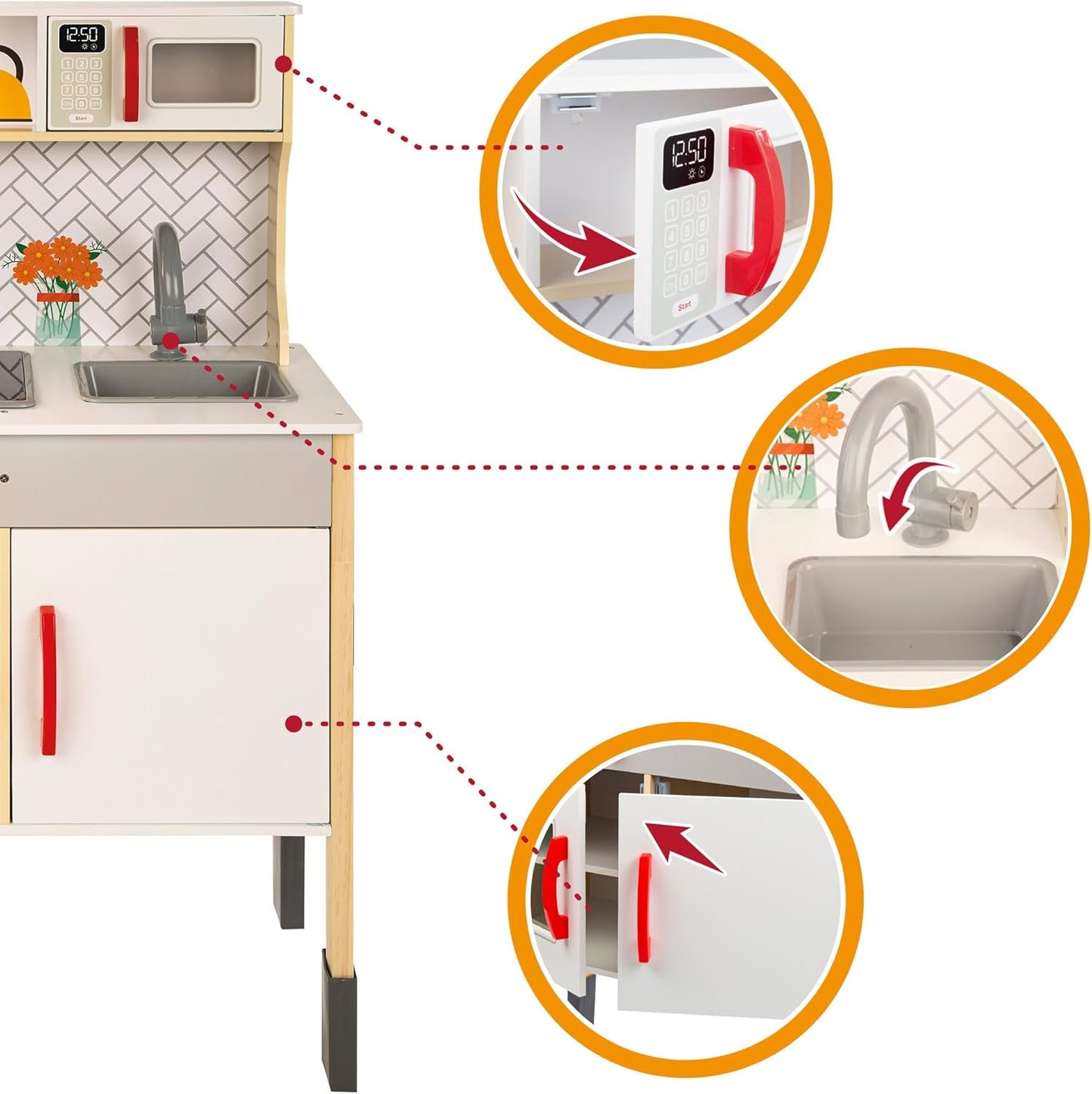 WOOMAX Cuisine jouet avec lumière et son, avec plaque vitrocéramique...