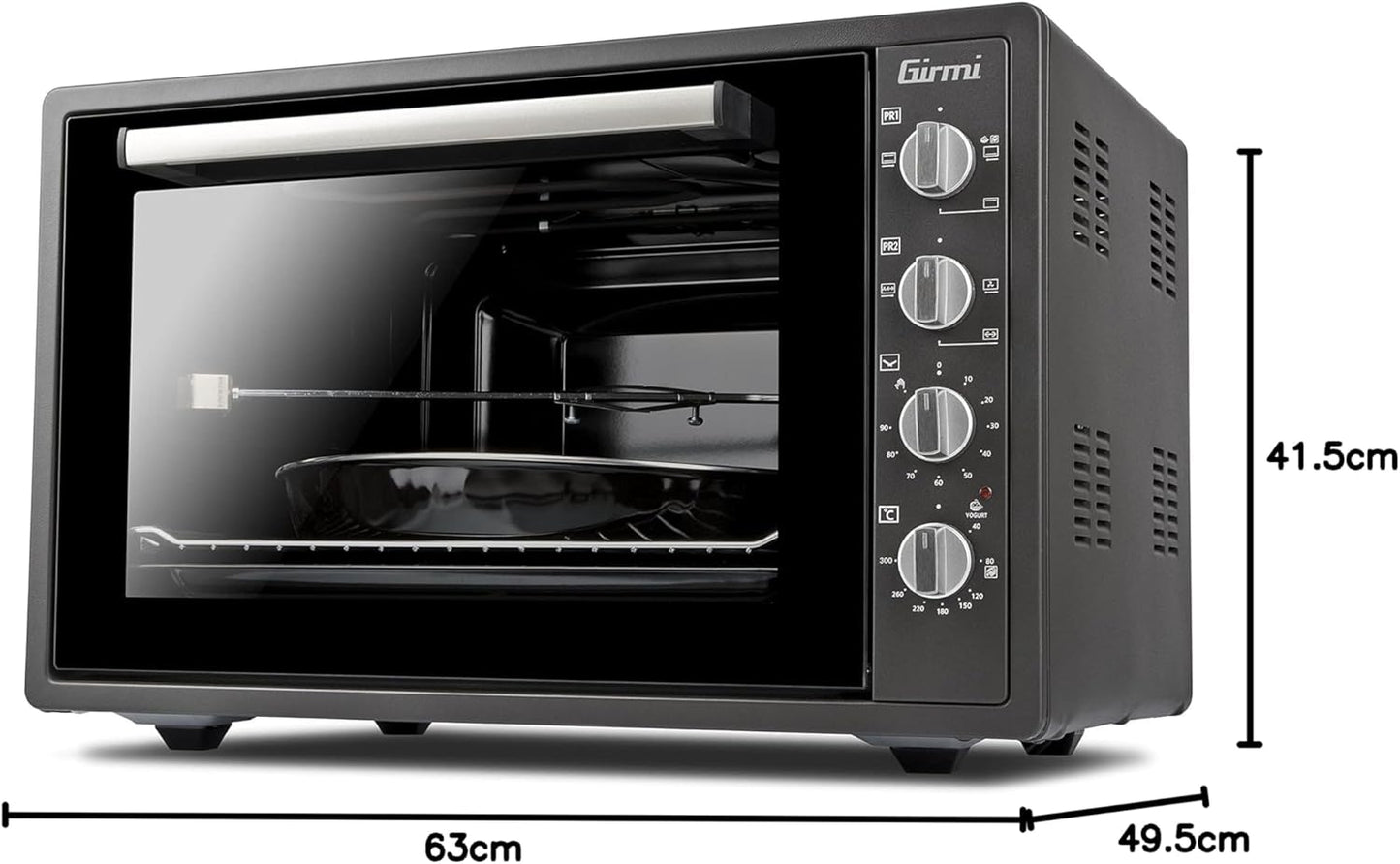 Girmi Fe58 Four électrique, ventilé, avec ghisa rossa, 58 litres, 300...