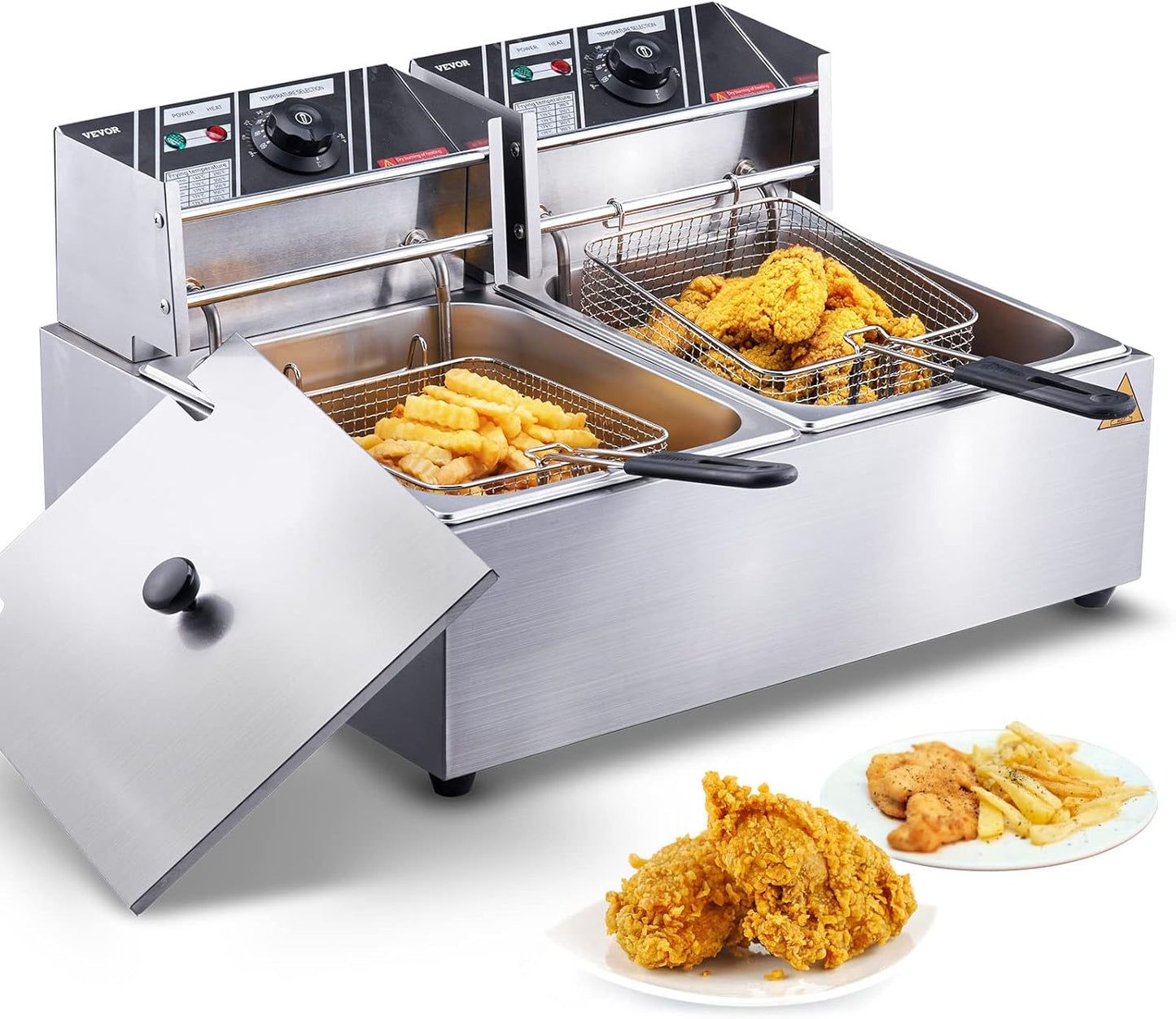 VEVOR Friteuse électrique commerciale 2 réservoirs 12 L 5000 W...