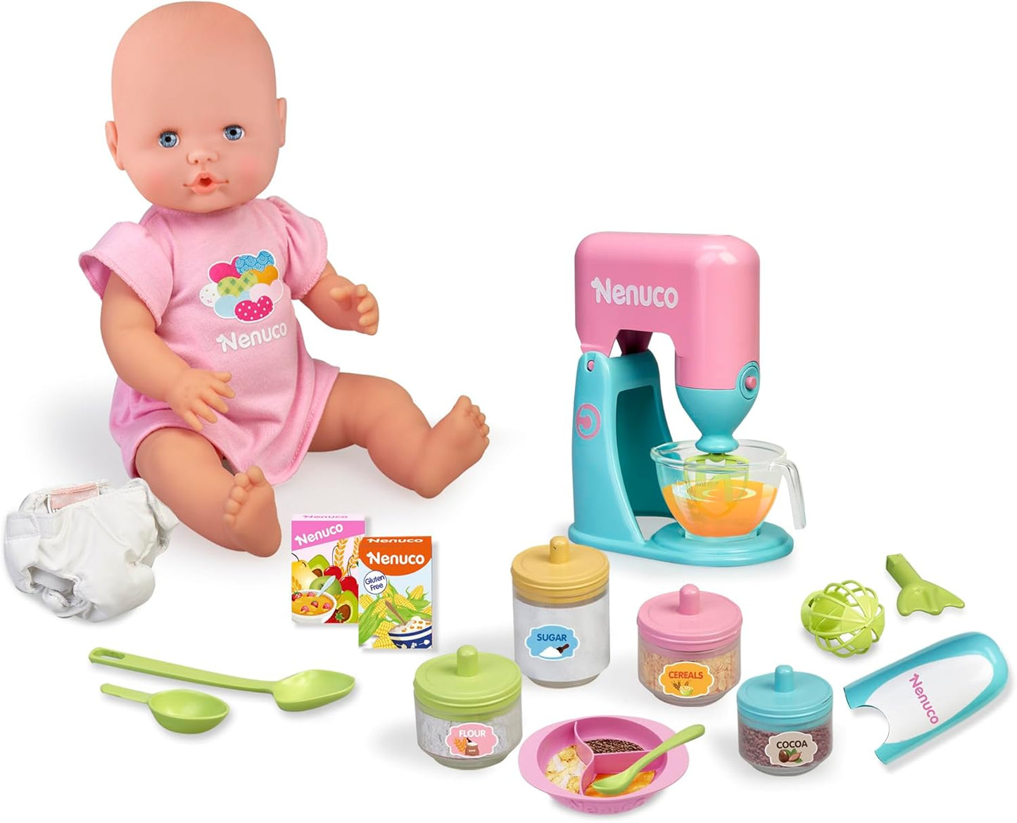 NENUCO - Poupée bébé avec accessoires pour repas et collations pour...