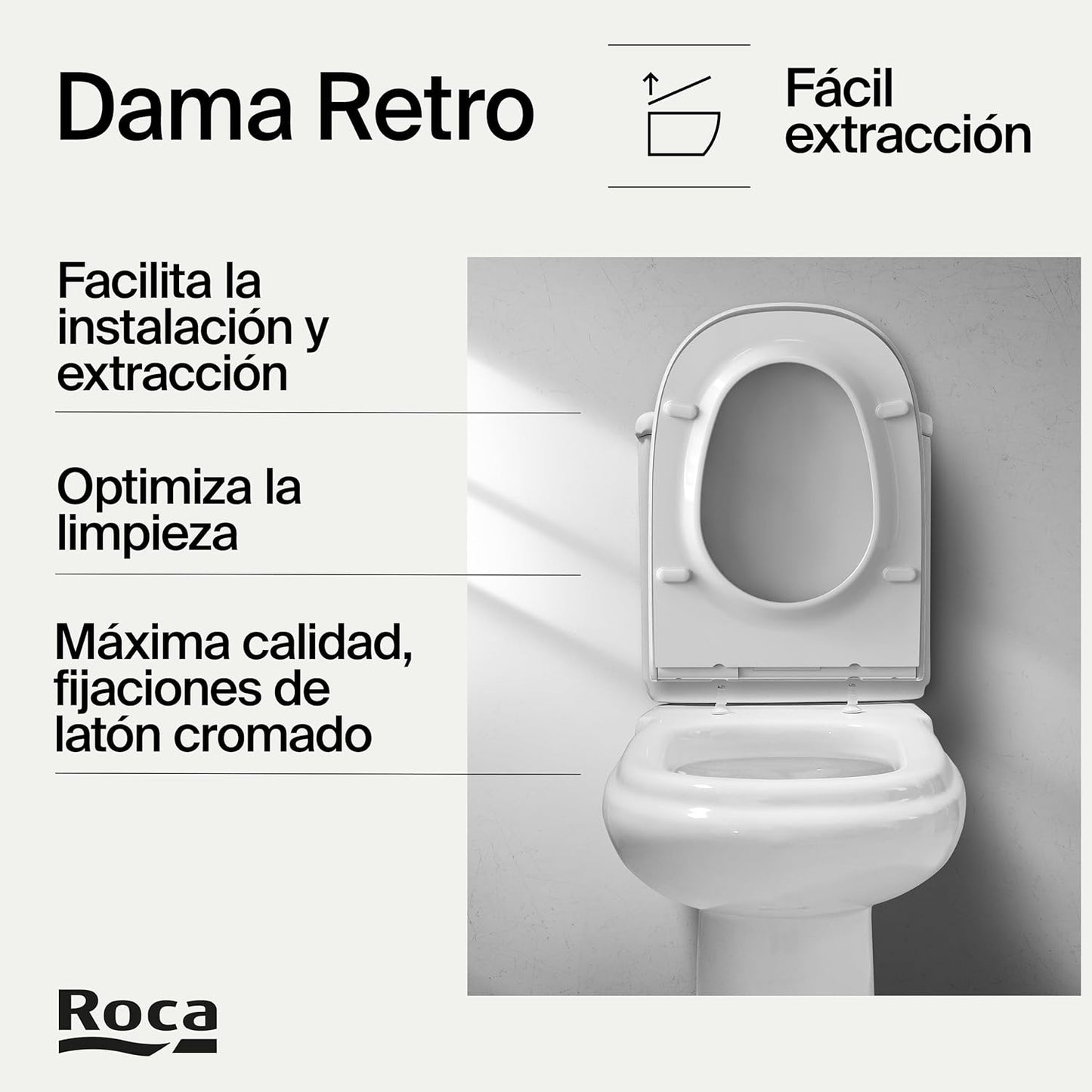 Roca Old Design Dama Abattant WC de rechange avec charnière à barre...