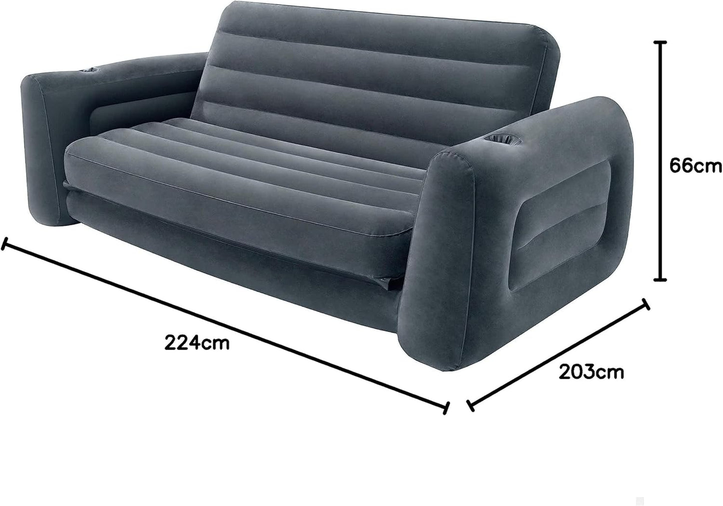 Intex 66552 Canapé 203 x 231 x 66 cm, Noir