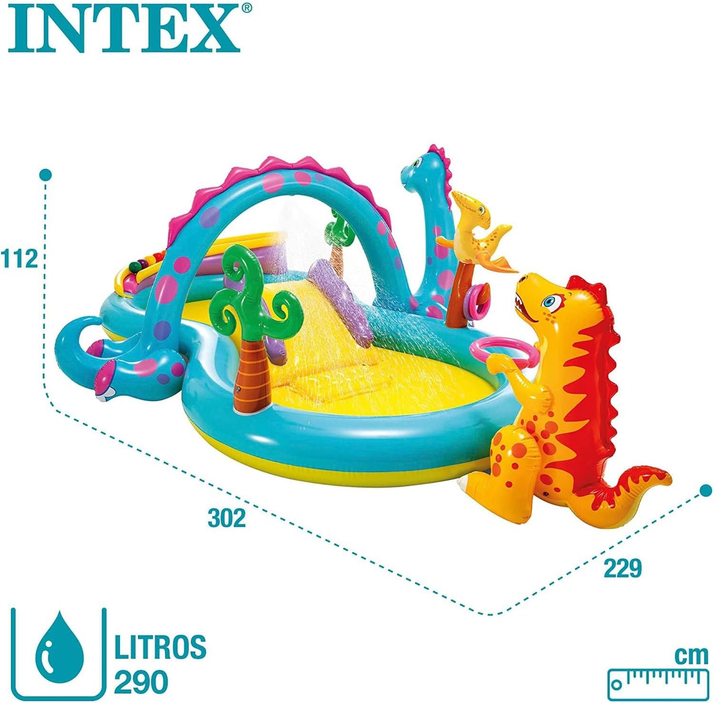 Centre de jeux gonflable Dinos Intex, 333 x 229 x 112 cm, 280 l, 57135