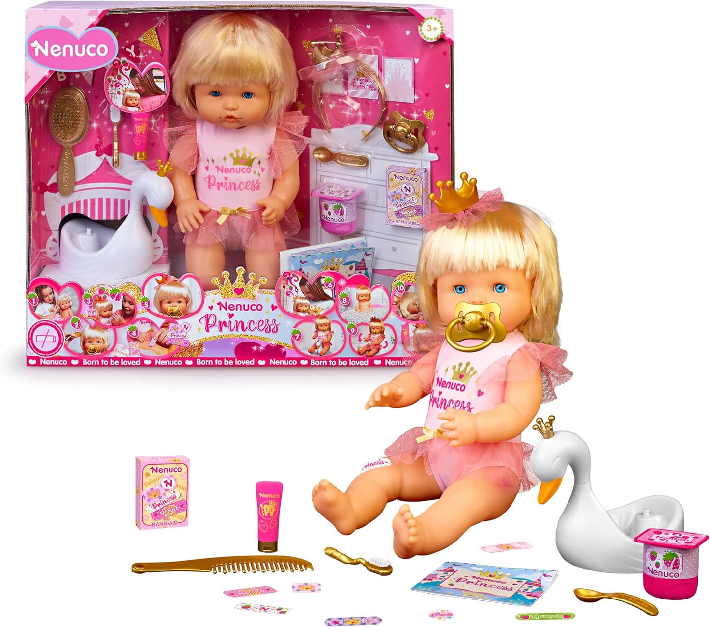 Nenuco - Princesse, poupée 42 cm aux cheveux blonds, porte des...