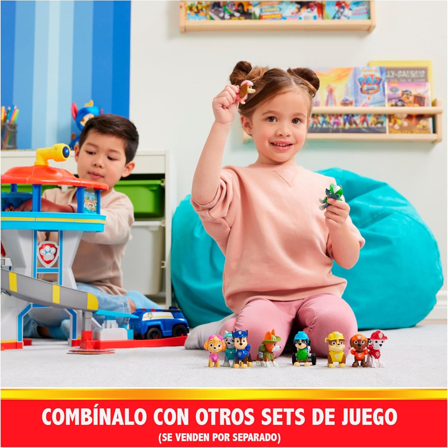 Paw Patrol, ensemble de jeu Lookout Tower avec lanceur de voiture...