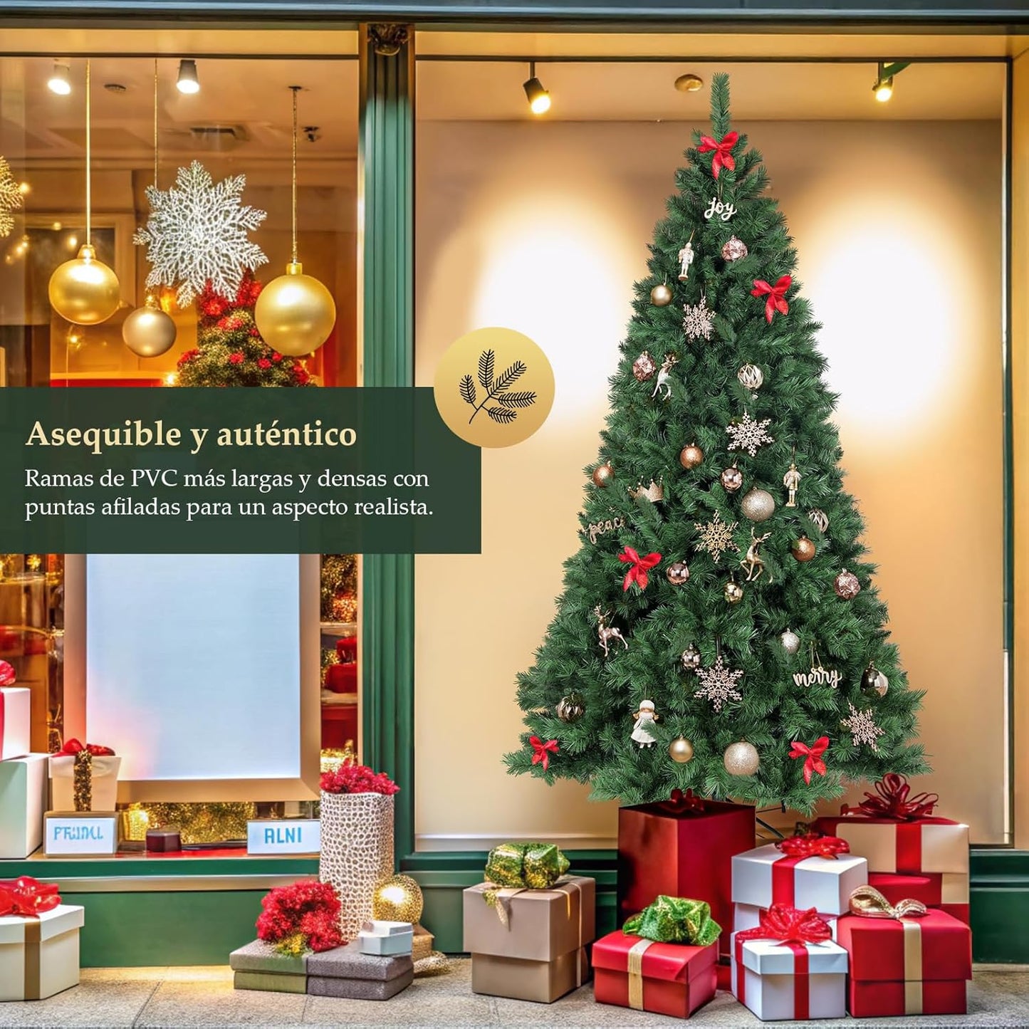 SALCAR Sapin de Noël Artificiel 210 cm, Sapin de Noël avec Gants et...