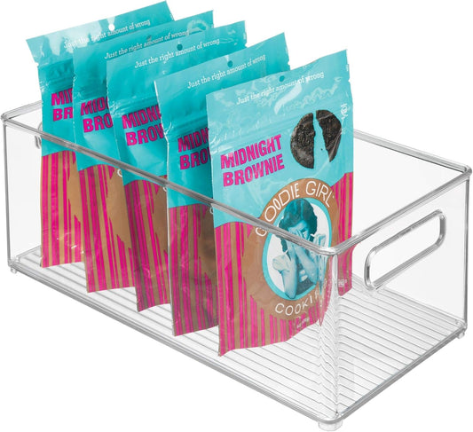 iDesign Organiseur de réfrigérateur/congélateur Binz, organiseur de réfrigérateur en plastique, boîtes de rangement empilables, transparent