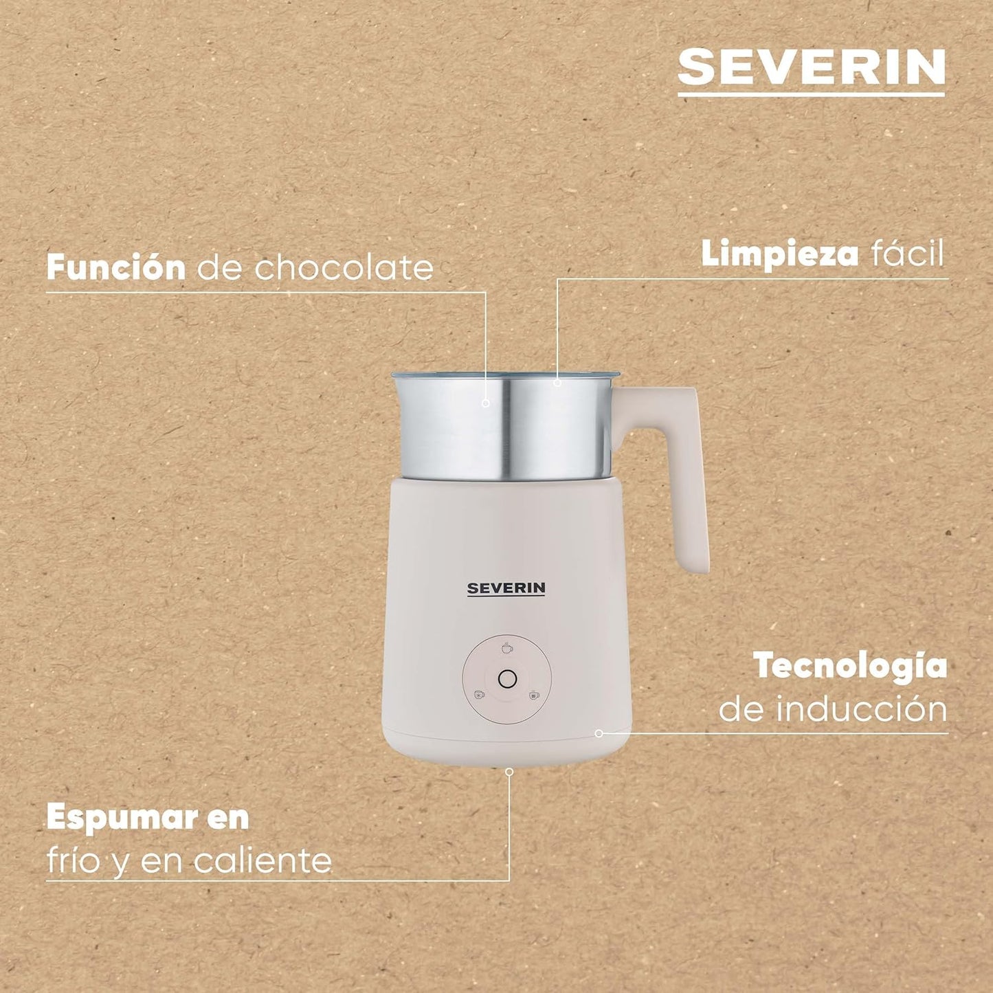 SEVERIN Mousseur à lait à induction, mousseur électrique lavable au...