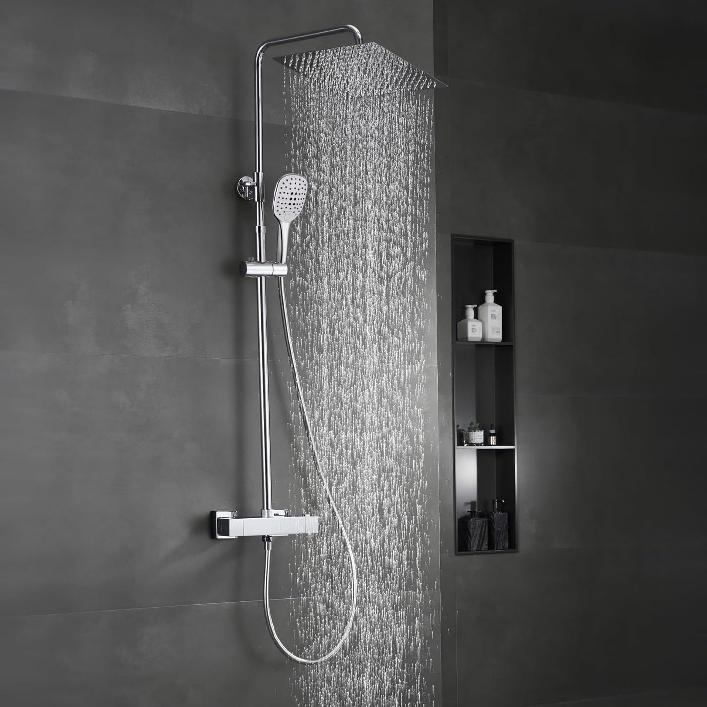 JOHO Colonne de douche avec robinet thermostatique, robinet de...