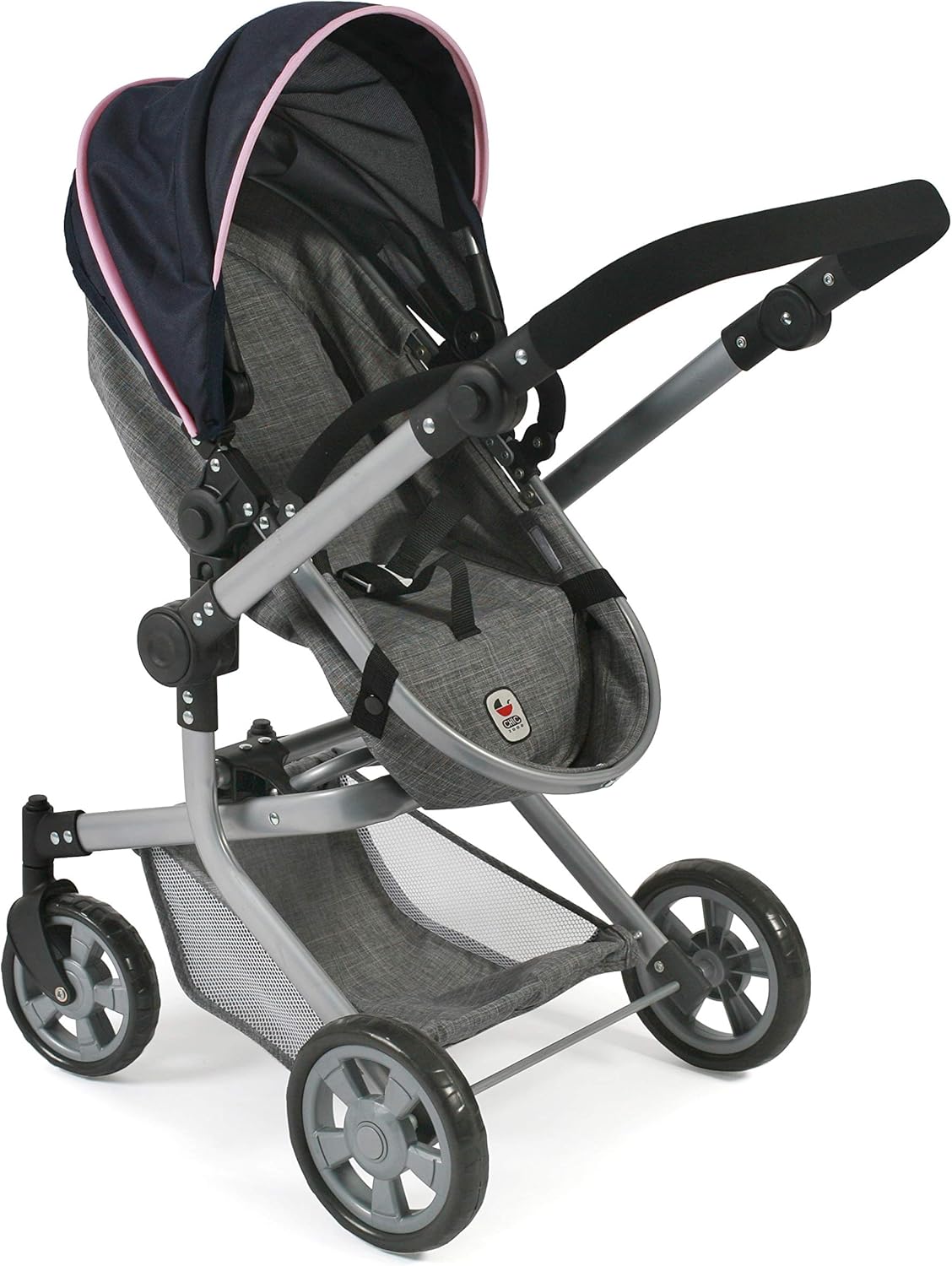Poussette de poupée Bayer Chic 2000-Mika, Color Melange Grau-Navy,...