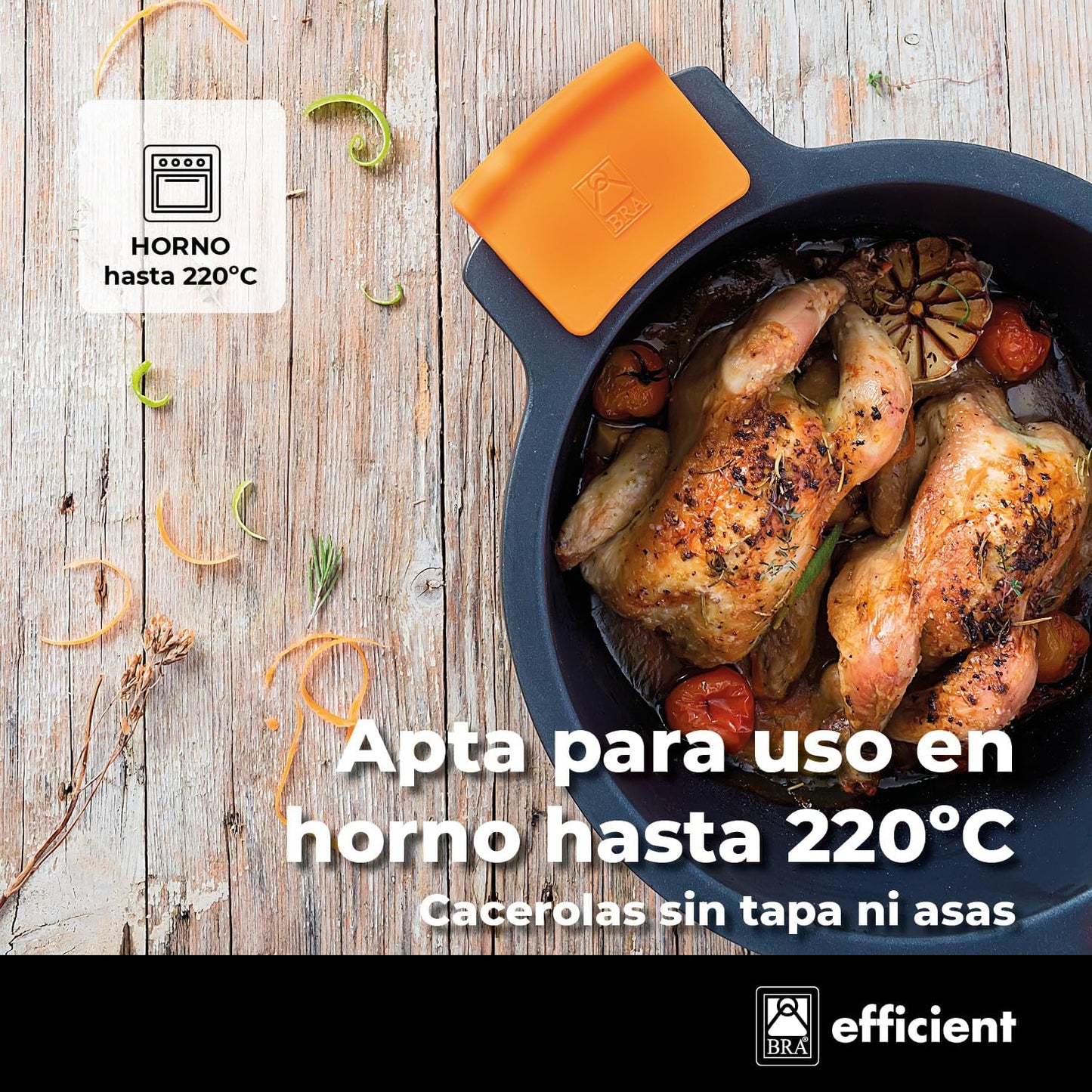 BRA Efficient - Batterie de cuisine antiadhésive en fonte d'aluminium...