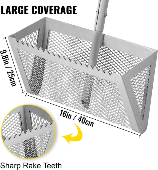 VEVOR Râteau à herbe pour étang 130 x 40 x 25 cm Râteau à sable de...
