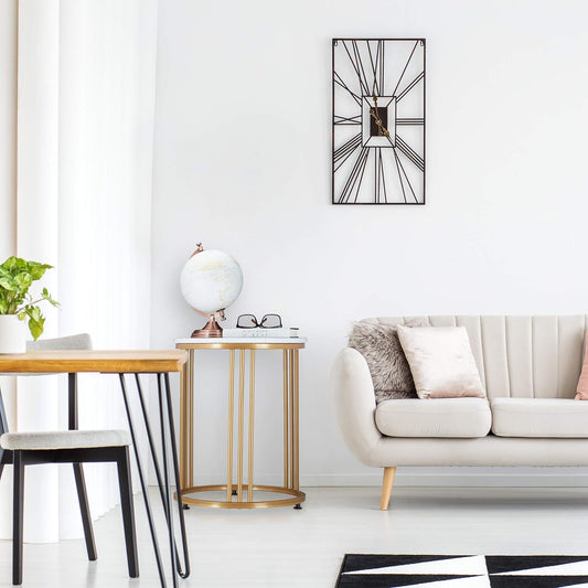 Relaxdays MARMO Table d'Appoint, Table de Salon, Métal et MDF,...