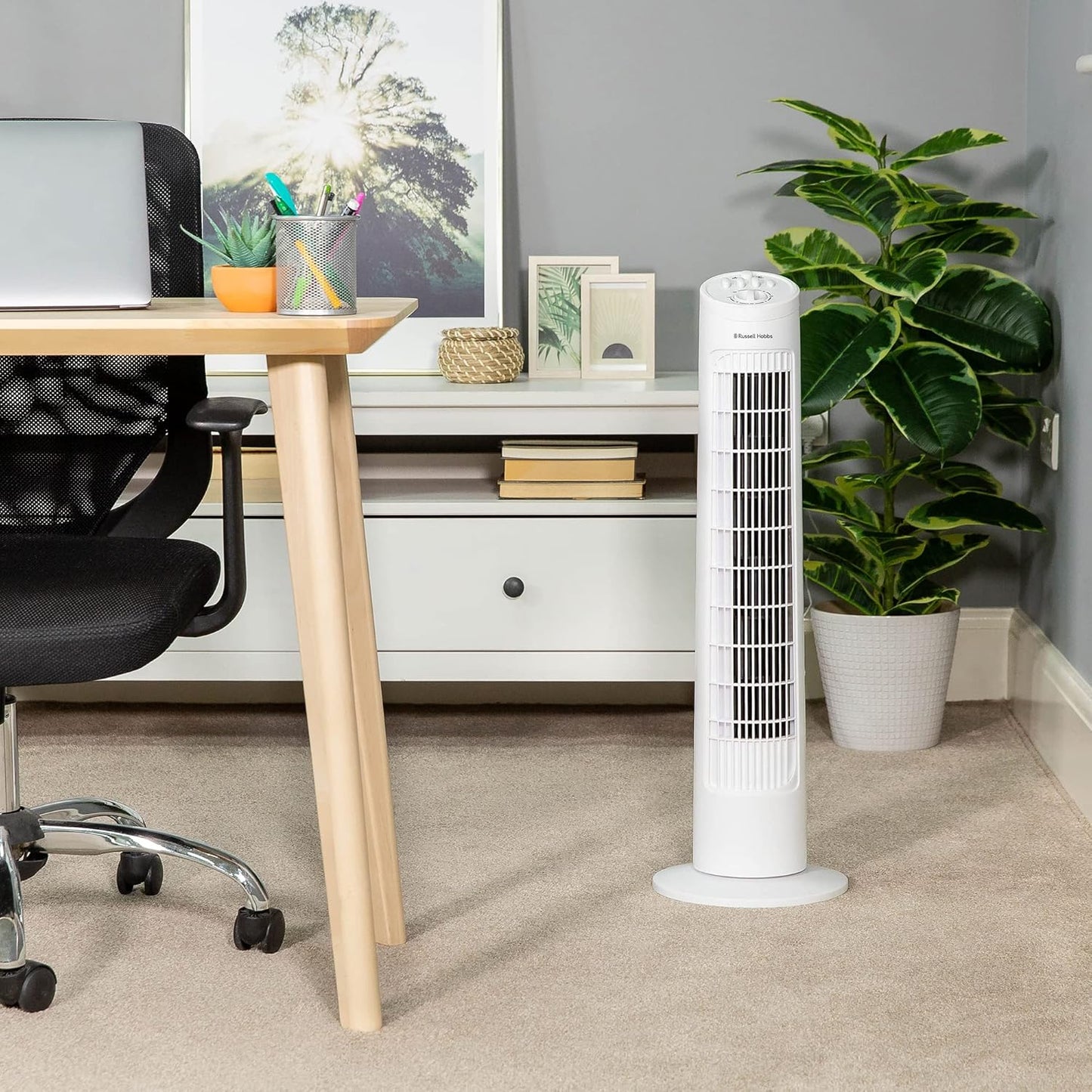 Russell Hobbs Ventilateur tour, 73,66 cm, léger, 3 vitesses,...