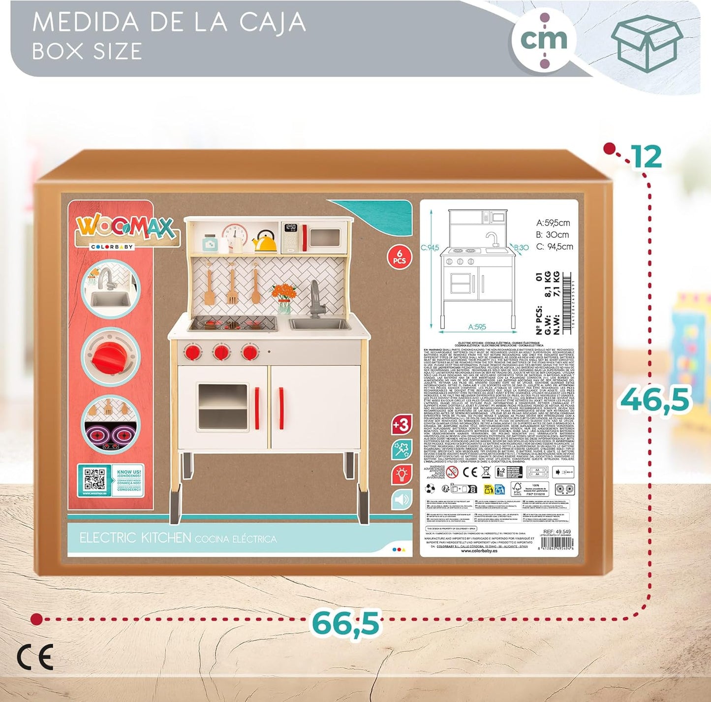WOOMAX Cuisine jouet avec lumière et son, avec plaque vitrocéramique...