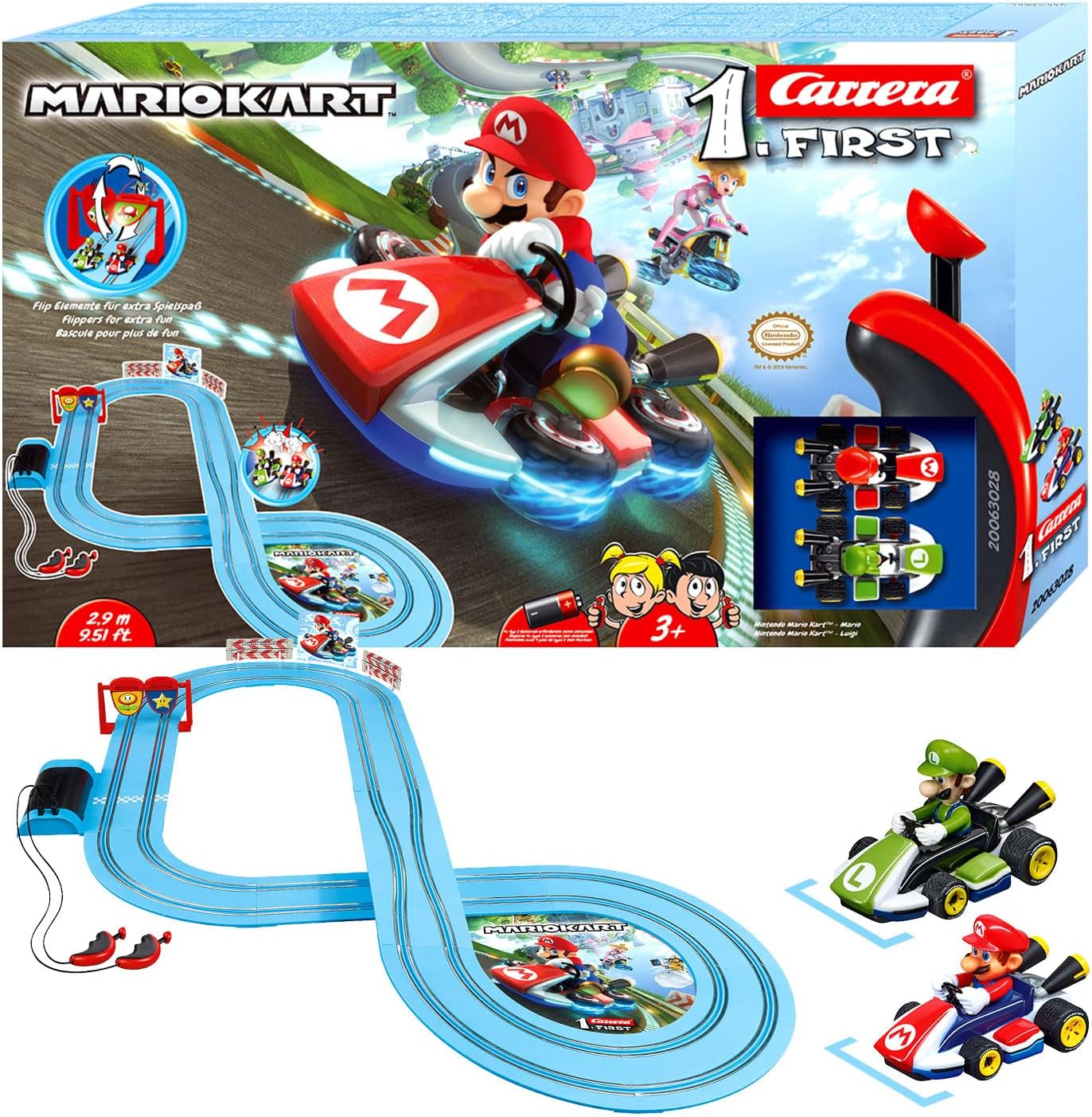 Carrera-1.Premier circuit automobile Nintendo Mario Kart de 2,9 m,...