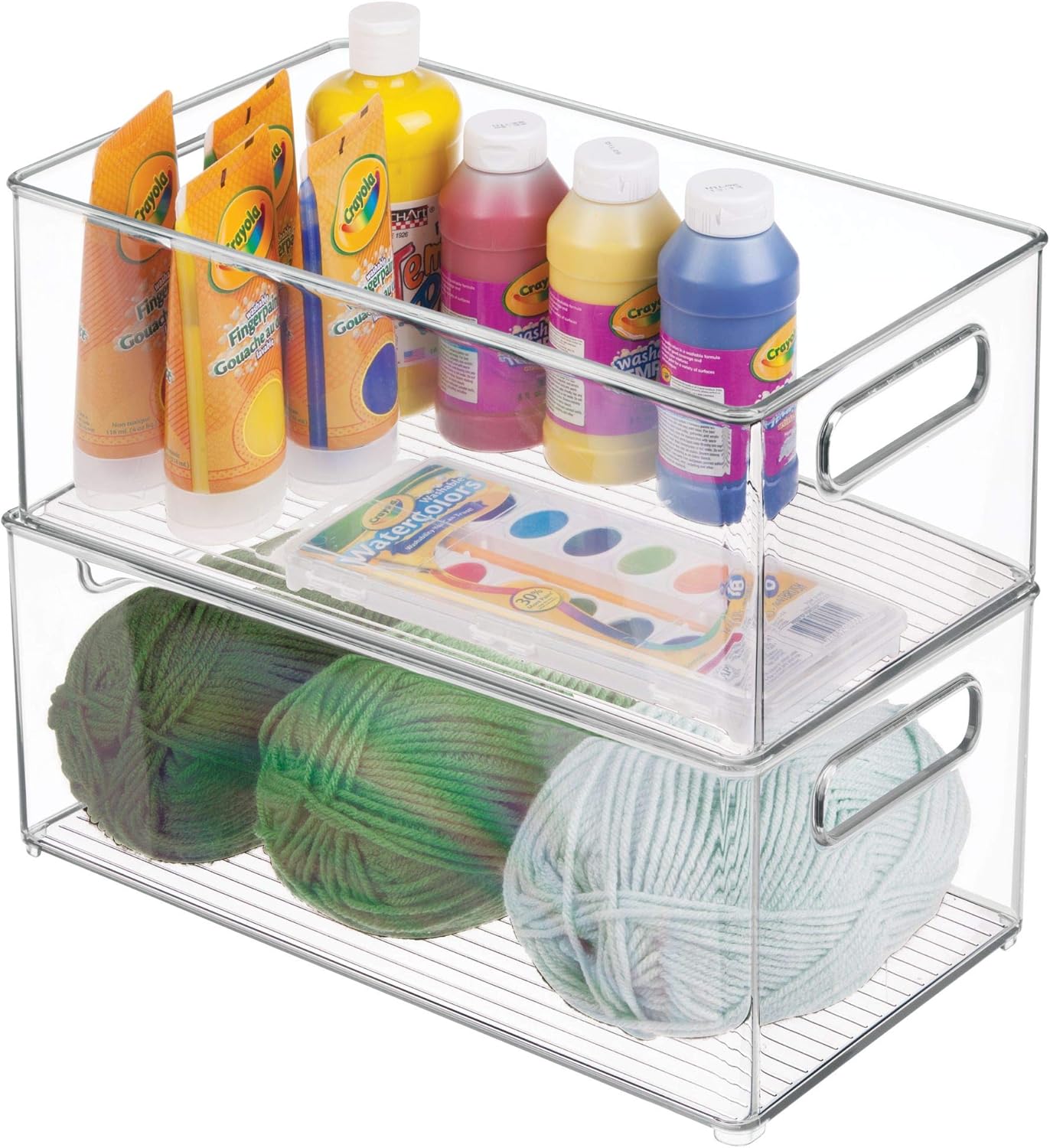 iDesign Organiseur de réfrigérateur/congélateur Binz, organiseur de réfrigérateur en plastique, boîtes de rangement empilables, transparent