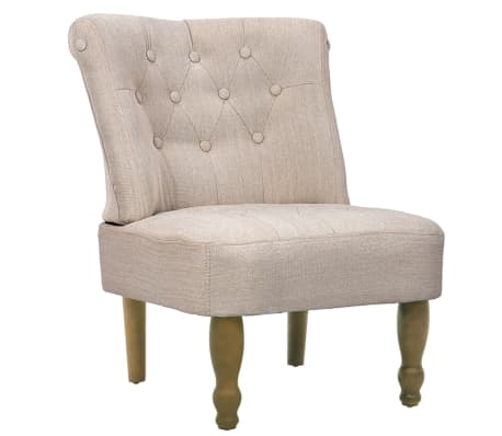 vidaXL Sillones de estilo francés 2 unidades tela color crema