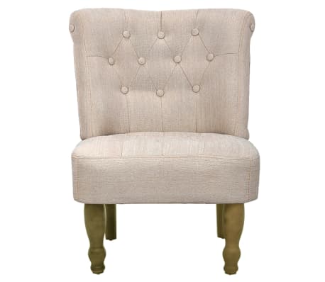 vidaXL Sillones de estilo francés 2 unidades tela color crema