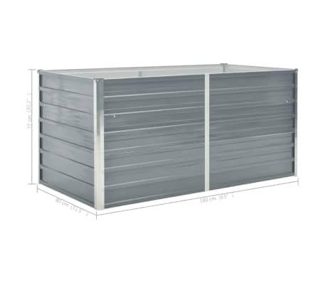 vidaXL Jardinera elevada 160x80x77 cm acero galvanizado gris